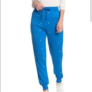 NWT Splendid x Gray Malin Joggers Sweatpants Embroidered Parasol Beach Umbrellas